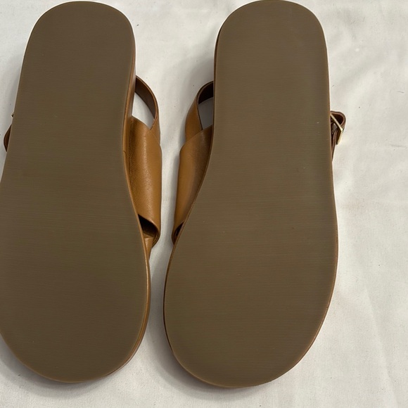 Seychelles Brown Leather Sandals with Criss-Cross Straps - Picture 3 of 3